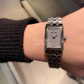 Longines Steel Strap Square Dial Watch Silver