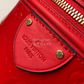 Louis Vuitton Cannes Monogram Vernis Embossed Patent Leather Handbag Red M53998