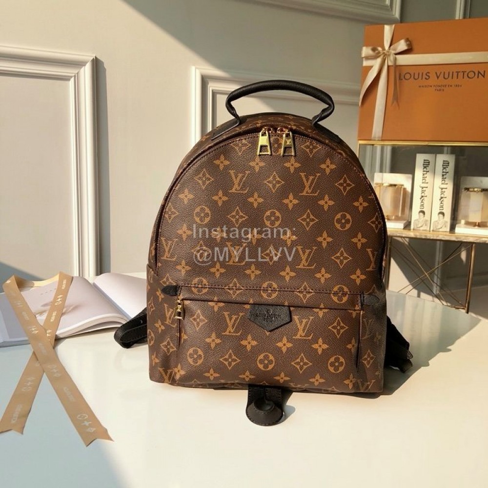 Louis Vuitton Soft Monogram Canvas Leather Double Backpack Medium M41561