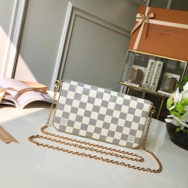 Louis Vuitton Charming Felice White Check Handbag Pink N63106