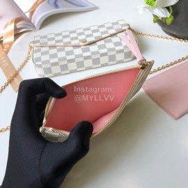 Louis Vuitton Charming Felice White Check Handbag Pink N63106