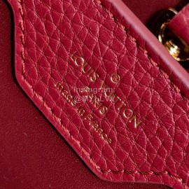 Louis Vuitton Capucines Python Pattern Taurillon Leather Handbag Fuchsia Small N95509