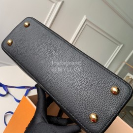 Louis Vuitton Capucines Python Taurillon Leather Handbag Black Large N95509