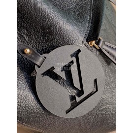 Louis Vuitton Montsouris Embossed Leather Backpack Black M45205