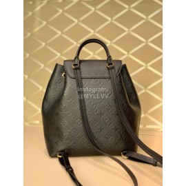Louis Vuitton Vintage Montsouris Embossed Leather Backpack Black M45205