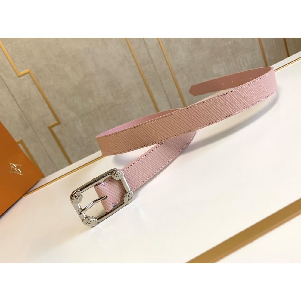 Lv Fashion Leather Malletier Silver Pin Buckle 25mm Belts Pink