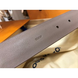 Lv Litchi Grain Cowhide Pin Buckle 30mm Belts For Women Gray