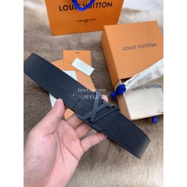 Lv Black Calf Leather Black Letter Buckle 40mm Belts For Men