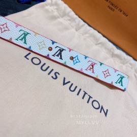 Lv Monogram Canvas Leather Letter Buckle 20mm Belts White