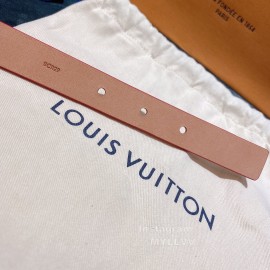 Lv Monogram Canvas Leather Letter Buckle 20mm Belts White