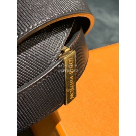 Lv Initiales Elegant Leather 20mm Belts Black