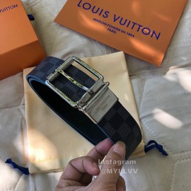 Lv Damier Infini Leather Silver Pin Buckle 40mm Belts