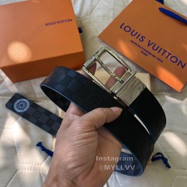 Lv Damier Infini Leather Silver Pin Buckle 40mm Belts