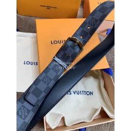 Lv Black Damier Canvas Leather Pin Buckle 35mm Belts For Men