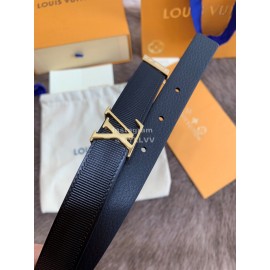 Lv Fashion Leather Gold Buckle 20mm Belts For Women Black
