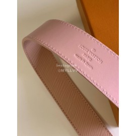 Lv Fashion Epi Leather Letter Buckle 30mm Belts For Women Pink