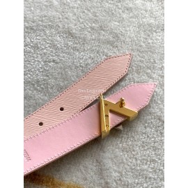 Lv Fashion Epi Leather Letter Buckle 30mm Belts For Women Pink