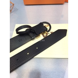 Lv Essential Leather Lacquer Light Needle Buckle 30mm Belts Black