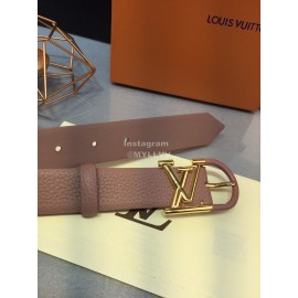 Lv Essential Leather Lacquer Light Needle Buckle 30mm Belts Pink