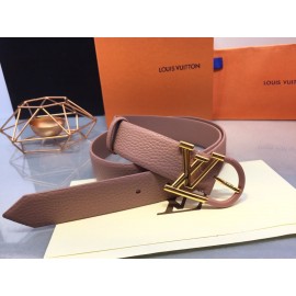 Lv Essential Leather Lacquer Light Needle Buckle 30mm Belts Pink