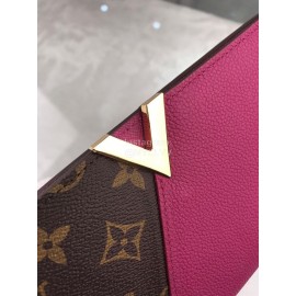 Louis Vuitton Canvas Cowhide Gold V Long Wallets Grape Purple M56174