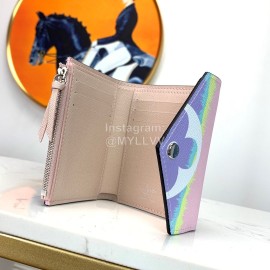 Louis Vuitton 2020 Victorine Tie-Dye Style Envelope Type Short Wallets Pink M69113