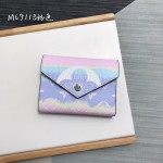 Louis Vuitton 2020 Victorine Tie-Dye Style Envelope Short Wallets Pink M69113