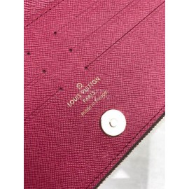 Louis Vuitton Classic Canvas Leather Zipper Long Magnetic Buckle Wallet Purple M61269