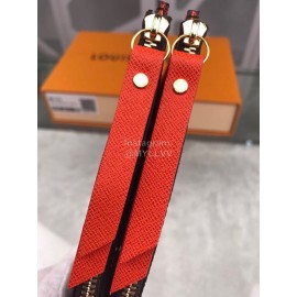 Louis Vuitton Classic Canvas Leather Zipper Long Magnetic Buckle Wallet Red M61270
