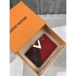 Louis Vuitton Canvas Calfskin Fashion Clip Red M56172