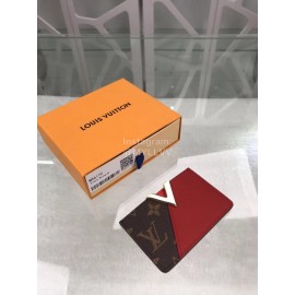 Louis Vuitton Canvas Calfskin Fashion Clip Red M56172