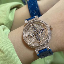 Louis Vuitton Luminous Pointer 316l Fine Steel Case Watch Blue