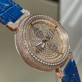 Louis Vuitton Luminous Pointer 316l Fine Steel Case Watch Blue