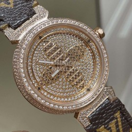 Louis Vuitton Luminous Pointer 316l Fine Steel Case Watch Brown