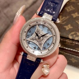 Louis Vuitton Luxury Diamond Dial Watch For Women