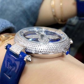 Louis Vuitton Luxury Diamond Dial Watch For Women Blue