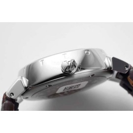 Louis Vuitton Tambour Slim Series Ecco Leather Strap Watch Brown