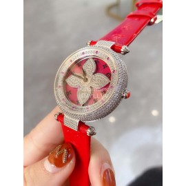 Louis Vuitton Fashion 316l Fine Steel Case Diamond Dial Watch For Women