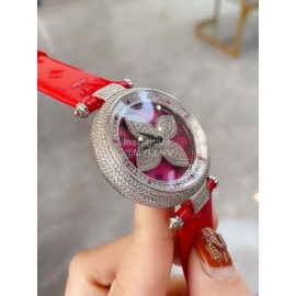 Louis Vuitton Fashion 316l Fine Steel Case Diamond Dial Watch For Women
