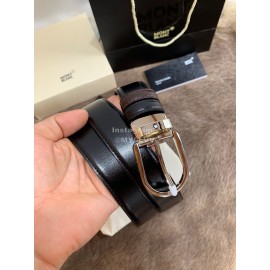 Montblanc Black Calf Leather Pure Copper Buckle 32mm Belt