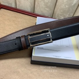 Montblanc Black Calf Leather Pure Copper Buckle 30mm Belt