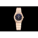 Omega G Factory Diamond 25mm Black Dial Quartz Watch For Women