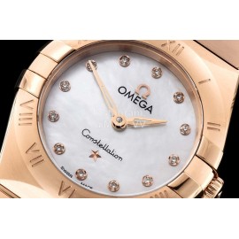 Omega G Factory 25mm White Dial Quartz Watch For Women Rose Gold