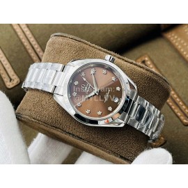 Omega Tws Factory Steel Strap 34mm Dial Mechanical Watch For Women