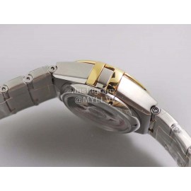 Omega 29mm White Dial Diamond Steel Strap Watch