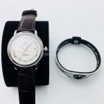 Omega New Leather Strap 316l Steel Case Watch