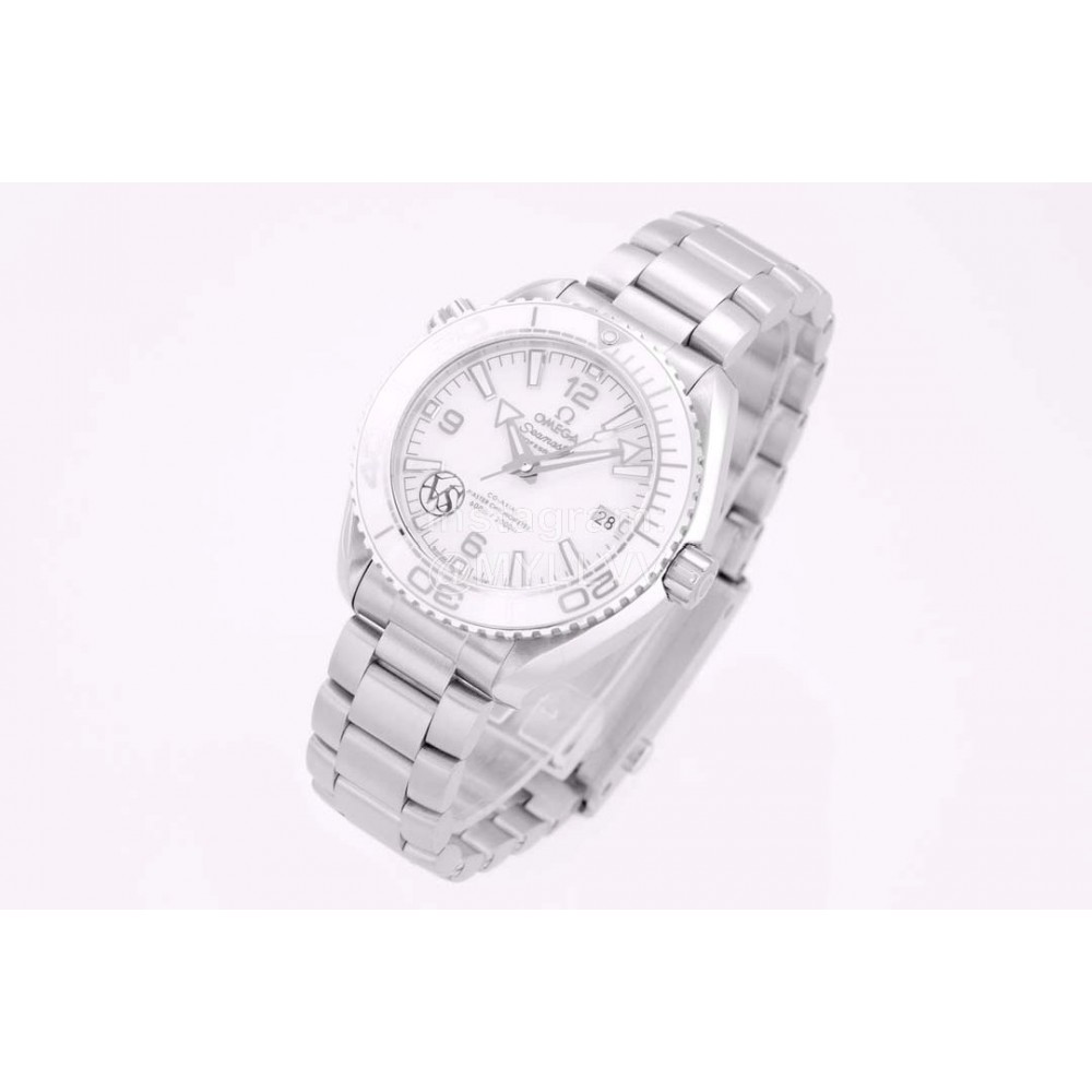Omega 39.5mm White Ceramic Dial Watch For Women
