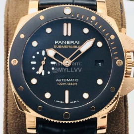 Panerai Vs Factory 42mm Dial Black Leather Strap Watch