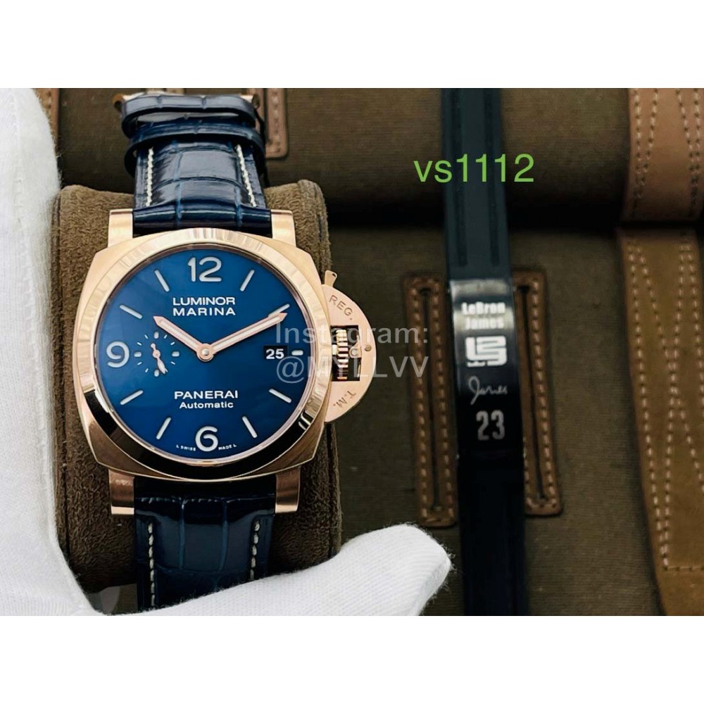 Panerai Vs Factory Navy Dial Leather Strap Watch Pam1112