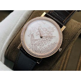 Piaget Pg Factory 38mm Dial Leather Strap Watch